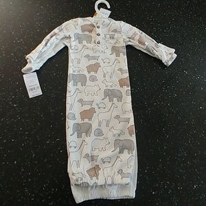 2- NWT Baby Nightgowns w/hand mittens attached